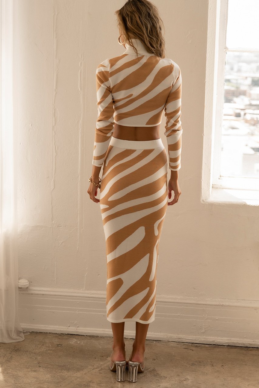 Lena Zebra Print Knit Set