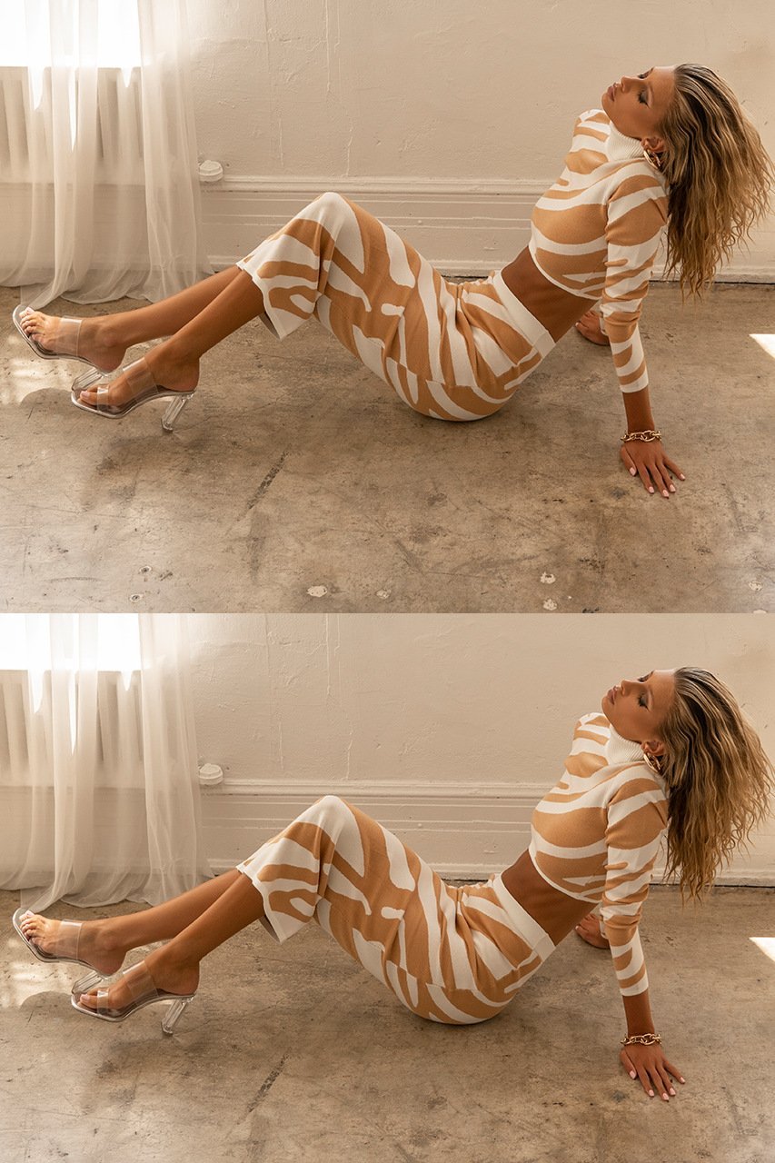 Lena Zebra Print Knit Set