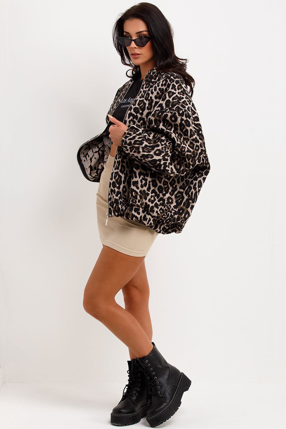 Retro frakke med leopardprint