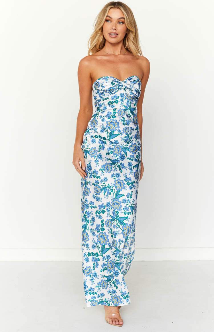 Lorna Gedréckt Knotted Tube Maxi Kleed