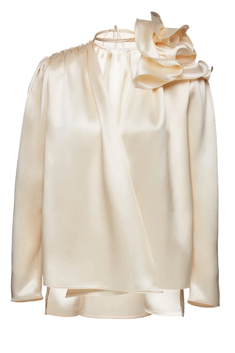 Lorraine Blummen Satin Flowy Blouse