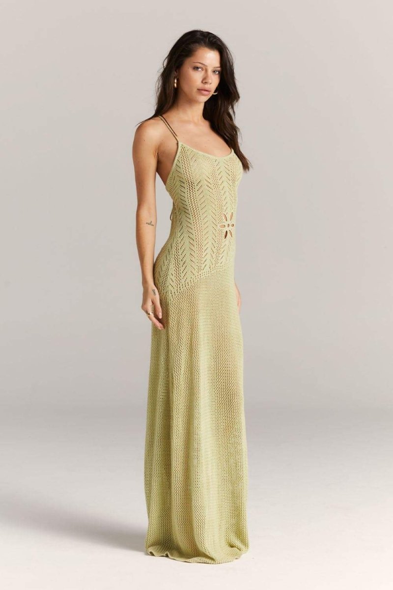 Marjorie Flower Cut-out Crochet Maxi Dress-Sunfere