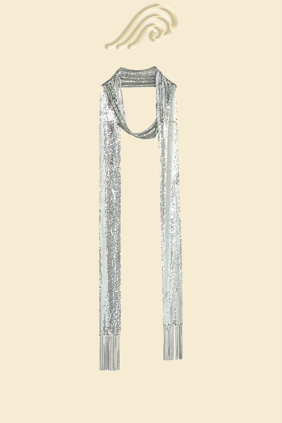 Metallic kwastjes skinny sjaal