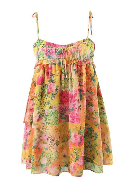 Mini-robe en mousseline à imprimé floral Mona