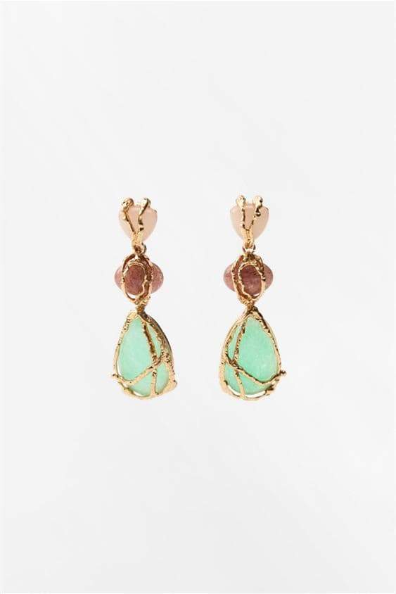 Multi Gem Dangle Oorbellen