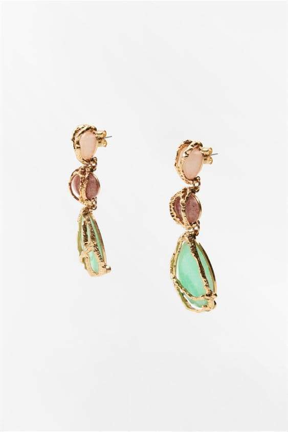 Multi Gem Dangle Oorbellen