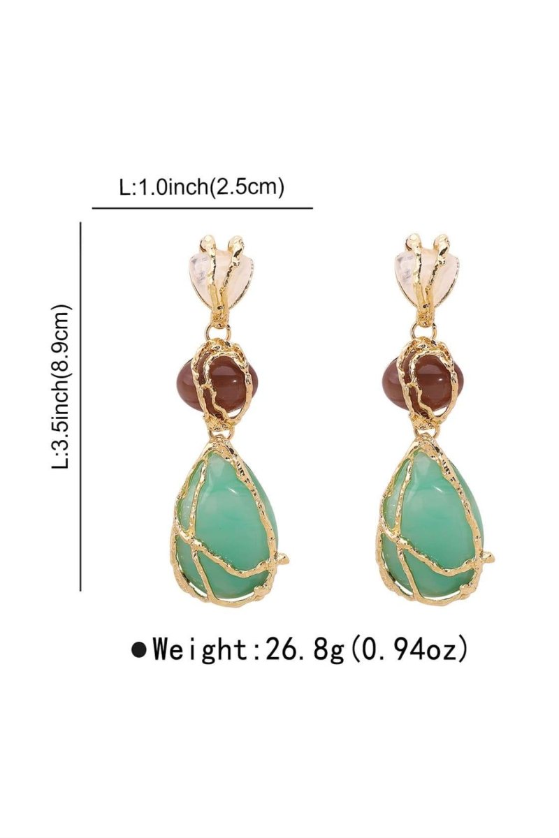 Multi Gem Dangle Oorbellen