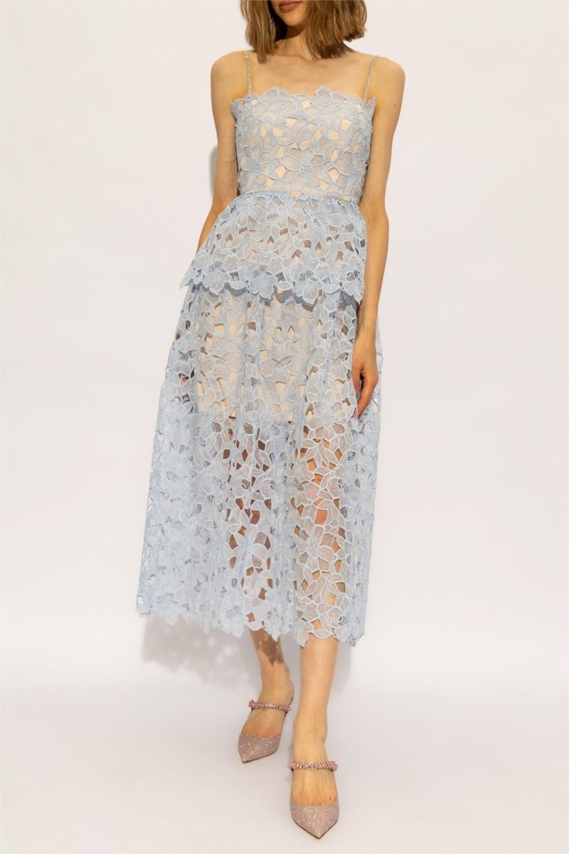 dresses - Ophelia Lace Tiered Cami Midi Dress - SD00707313256 - Blue - S - Sunfere