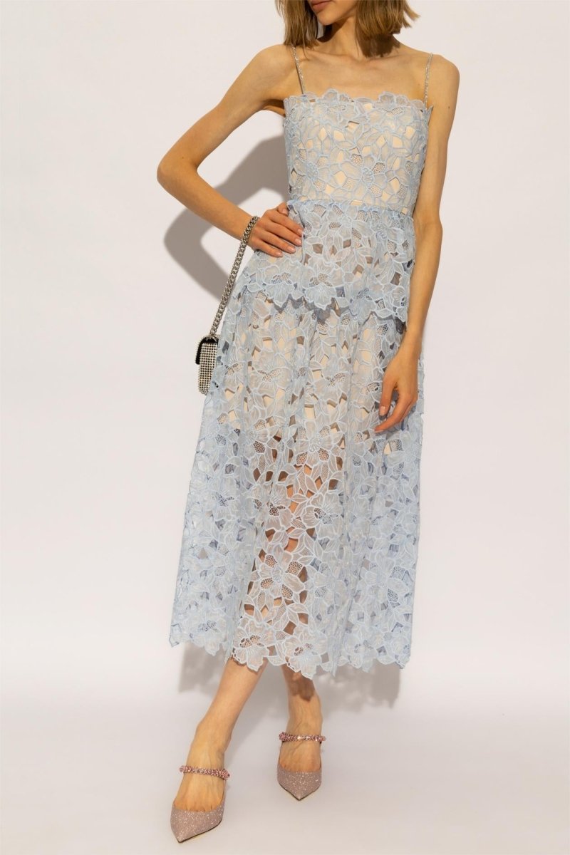 dresses - Ophelia Lace Tiered Cami Midi Dress - SD00707313256 - Blue - S - Sunfere