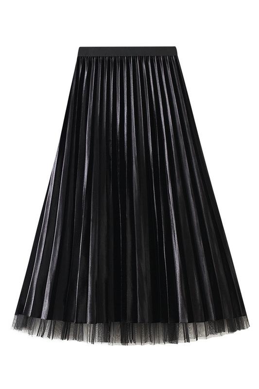 Reversible Two-way Pleated Midi Skirt-Sunfere