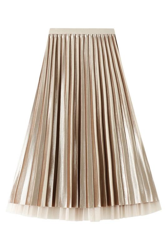 Reversible Two-way Pleated Midi Skirt-Sunfere