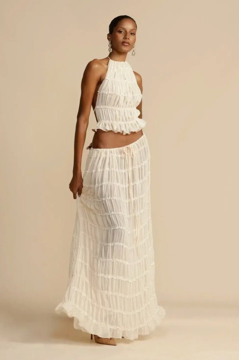 Rosalie Backless Pleated Set