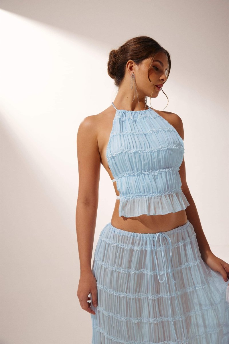 Rosalie Backless Pleated Set