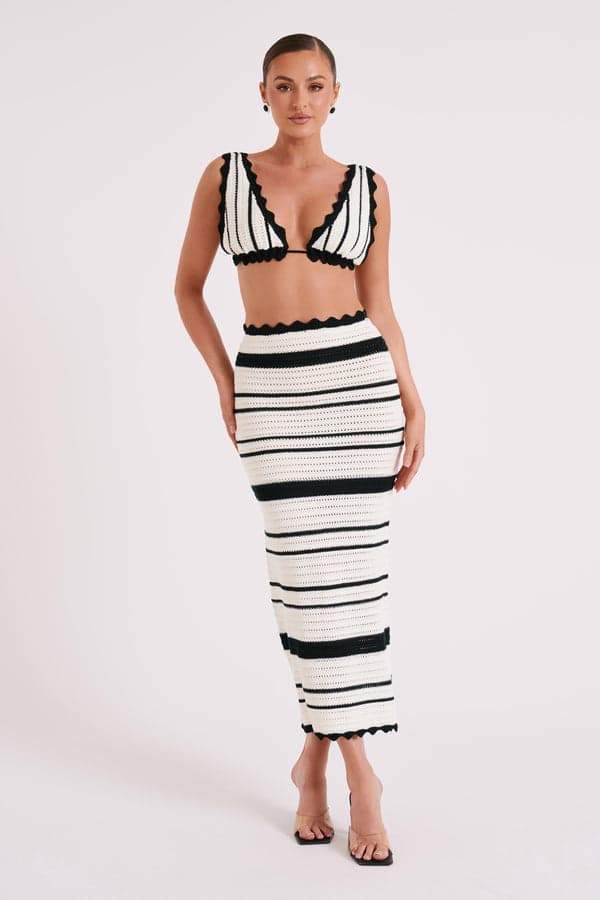 Sandra Crochet Stripe Set-Sunfere