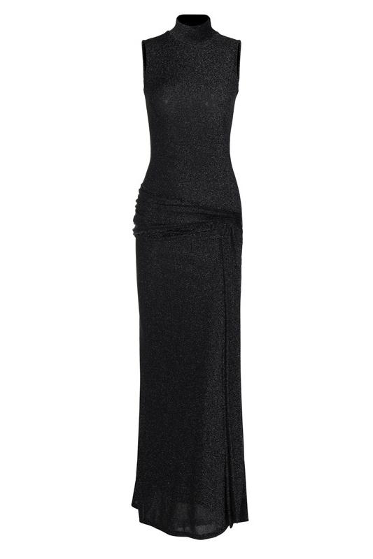 Rochie din tricot maxi cu bretele metalice Shonna