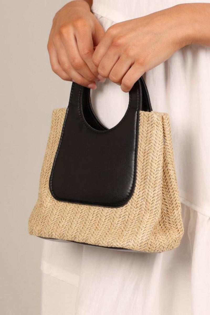 Sac fourre-tout en cuir et paille Sigrid