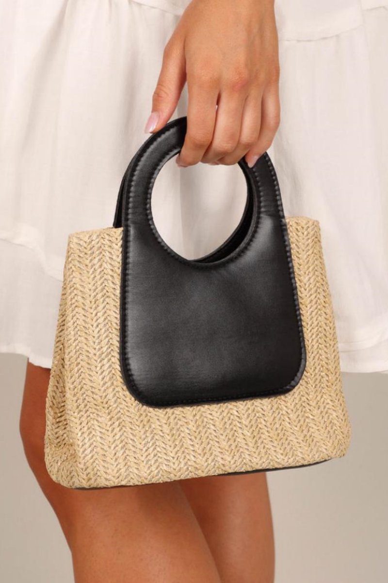 Borsa tote in paglia di pelle Sigrid