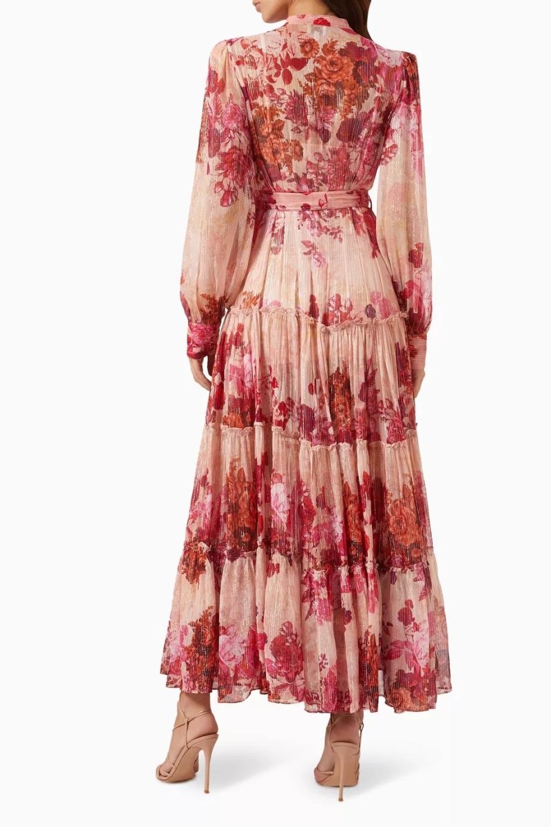 Sylvia Floral Long Sleeve Maxi Dress-Sunfere